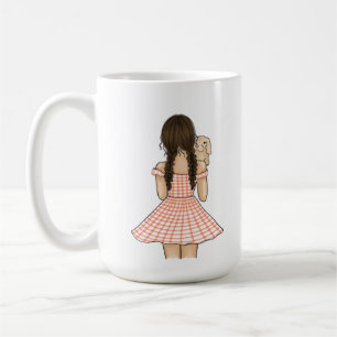ガールズ運ペットバニーと名前をカスタムする コーヒーマグカップ