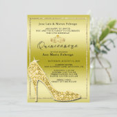 ガールズ金ゴールドスティレットキンセアニラバースデーパーティー 招待状 (スタンド正面)