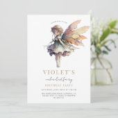 ガールズ金ゴールドフェアリー誕生日パーティー 招待状 (スタンド正面)