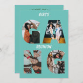 ガールズ集団懇親会パーティー4画像フォト招待状 招待状 (正面/裏面)