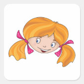 ガールズ顔 スクエアシール (正面)