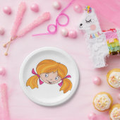 ガールズ顔 ペーパープレート (パーティー)