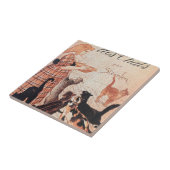 ガールズ食べ物を与えキャッツヴィンテージステインレンのポスター タイル (側面)