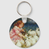 ガールズ食べ物を与えラビット キーホルダー (正面)