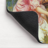 ガールズ食べ物を与えラビット マウスパッド (コーナー)