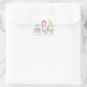 ガールズ食べ物スパゲティ スクエアシール (バッグ)