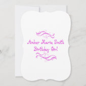 ガールズ1歳の誕生日パーティの招待状 招待状 (裏面)