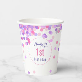ガールズ1歳の誕生日パーティー 紙コップ