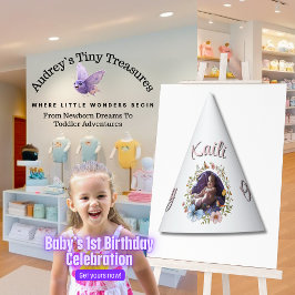 ガールズ1歳の誕生日春蝶 パーティーハット