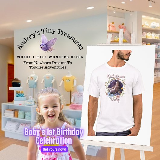 ガールズ1歳の誕生日春蝶 Tシャツ