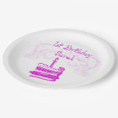 ガールズ1歳の誕生日紙プレート ペーパープレート (アングル)