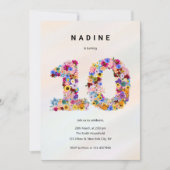 ガールズ10th誕生日10th誕生日フローラガーデン 招待状 (正面)