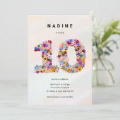 ガールズ10th誕生日10th誕生日フローラガーデン 招待状 (スタンド正面)