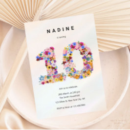 ガールズ10th誕生日10th誕生日フローラガーデン 招待状