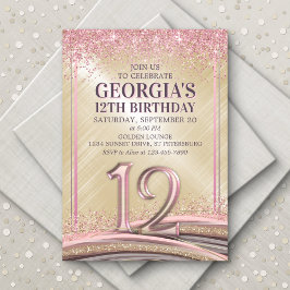 ガールズ12th誕生日招待状 招待状