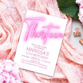 ガールズ13thネオン10代の誕生日 招待状