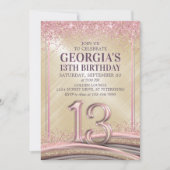 ガールズ13th誕生日招待状 招待状 (正面)