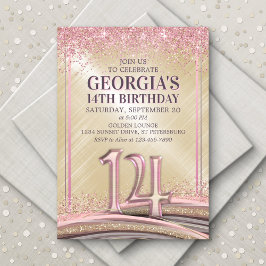ガールズ14th誕生日招待状 招待状
