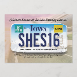 ガールズ16誕生日アイオワライセンス招待状 招待状