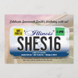 ガールズ16誕生日イリノイライセンス招待状 招待状