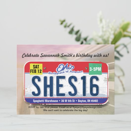 ガールズ16誕生日オハイオライセンス招待状 招待状 (スタンド正面)