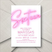 ガールズ16thネオン10代の誕生日 招待状