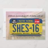 ガールズ16th誕生日ニューヨークライセンス招待状 招待状 (正面)