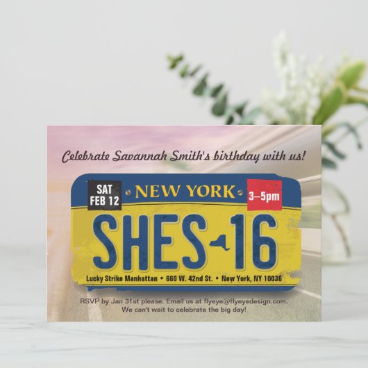 ガールズ16th誕生日ニューヨークライセンス招待状 招待状 (スタンド正面)