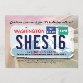 ガールズ16th誕生日ワシントンライセンス招待状 招待状