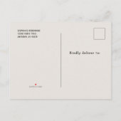 ガールズ1stバースデーパーティーピンクベージュ色サファリ インビテーションポストカード (裏面)