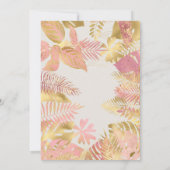 ガールズ1stバースデーピンクベージュ色サファリ 招待状 (裏面)