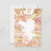 ガールズ1stバースデーピンク金ゴールドサファリ 招待状 (裏面)