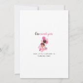 ガールズ1thバースデーピンクパーティの招待状 招待状 (裏面)