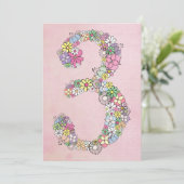 ガールズ3rdバースデーパーティーカスタム招待状招待状 招待状 (スタンド正面)