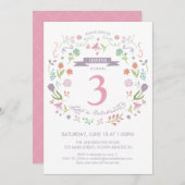 ガールズ4位3位誕生日招待状 招待状 (正面/裏面)