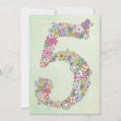 ガールズ5thバースデーパーティーカスタム招待状招待状 招待状 (正面)