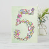 ガールズ5thバースデーパーティーカスタム招待状招待状 招待状 (スタンド正面)