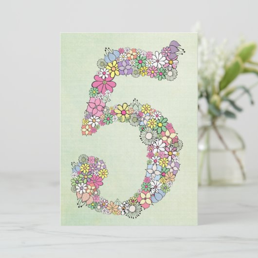 ガールズ5thバースデーパーティーカスタム招待状招待状 招待状 (スタンド正面)