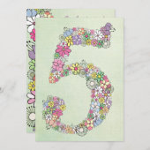 ガールズ5thバースデーパーティーカスタム招待状招待状 招待状 (正面/裏面)