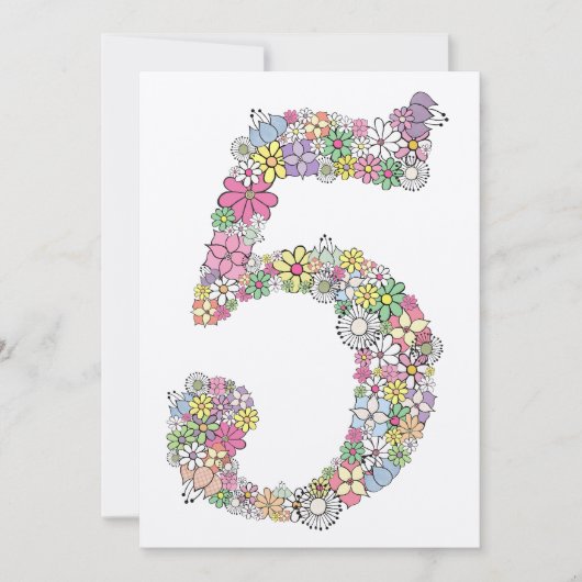 ガールズ5thバースデーパーティーカスタム招待状招待状 招待状 (正面)