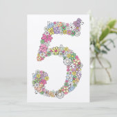 ガールズ5thバースデーパーティーカスタム招待状招待状 招待状 (スタンド正面)