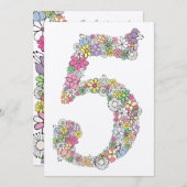 ガールズ5thバースデーパーティーカスタム招待状招待状 招待状 (正面/裏面)