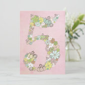 ガールズ5thバースデーパーティーカスタム招待状招待状 招待状 (スタンド正面)