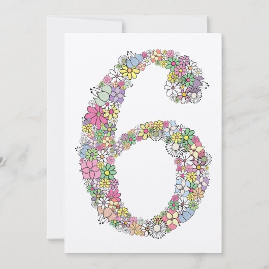 ガールズ6thバースデーパーティーカスタム招待状招待状 招待状 (正面)