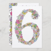 ガールズ6thバースデーパーティーカスタム招待状招待状 招待状 (正面/裏面)