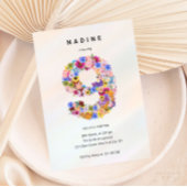 ガールズ9th誕生日9th誕生日フローラパーティー 招待状