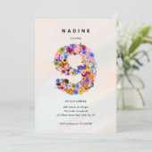 ガールズ9th誕生日9th誕生日フローラパーティー 招待状 (スタンド正面)