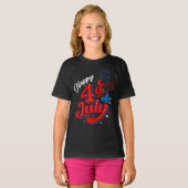 ガールズ アメリカ建国250周年 7月4日  Tシャツ (正面フル)