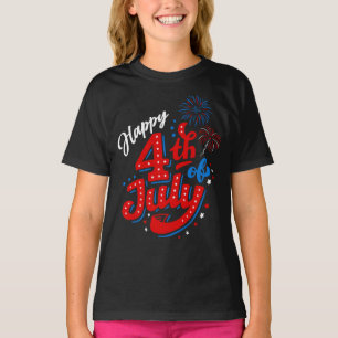 ガールズ アメリカ建国250周年 7月4日 Tシャツ