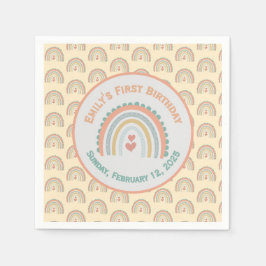 ガールズ&エレガントスイートレインボー淡い色のイエロー スタンダードカクテルナプキン